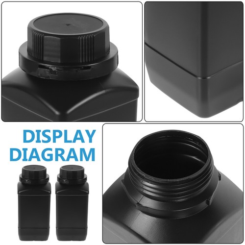 2 Pcs Plastic Container Reagent Storage Bottle with Lid Wide Mouth - Imagen 6 de 12