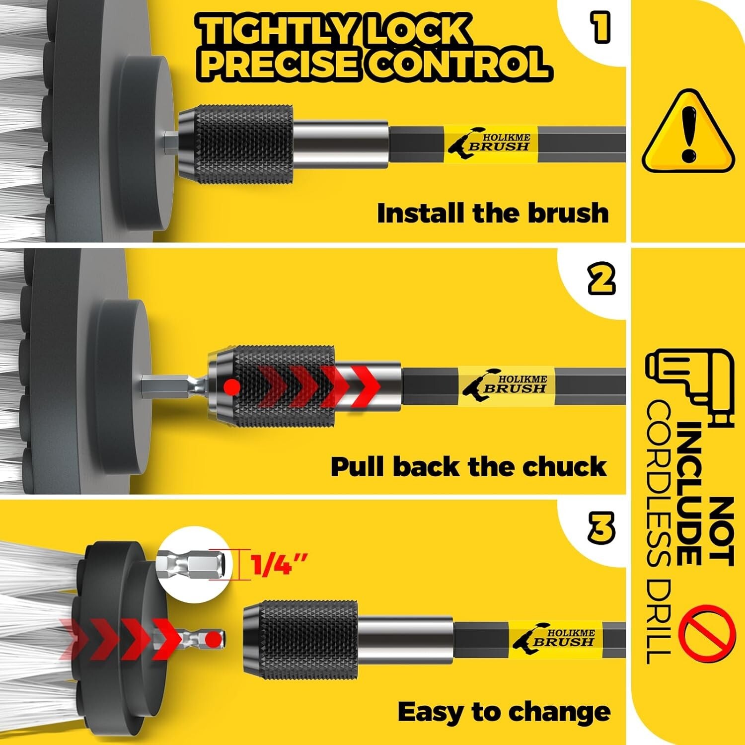 6 Pcs Drill Brush Car Detailing Kit with Extend Attachment Soft Bristle Power US