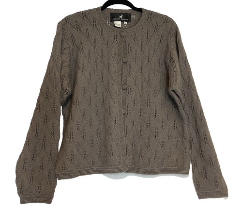 Peruvian Connection Damen Pullover 100% Alpaka Made In Peru Größe L Taupe