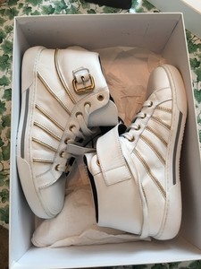 versace shoes white gold