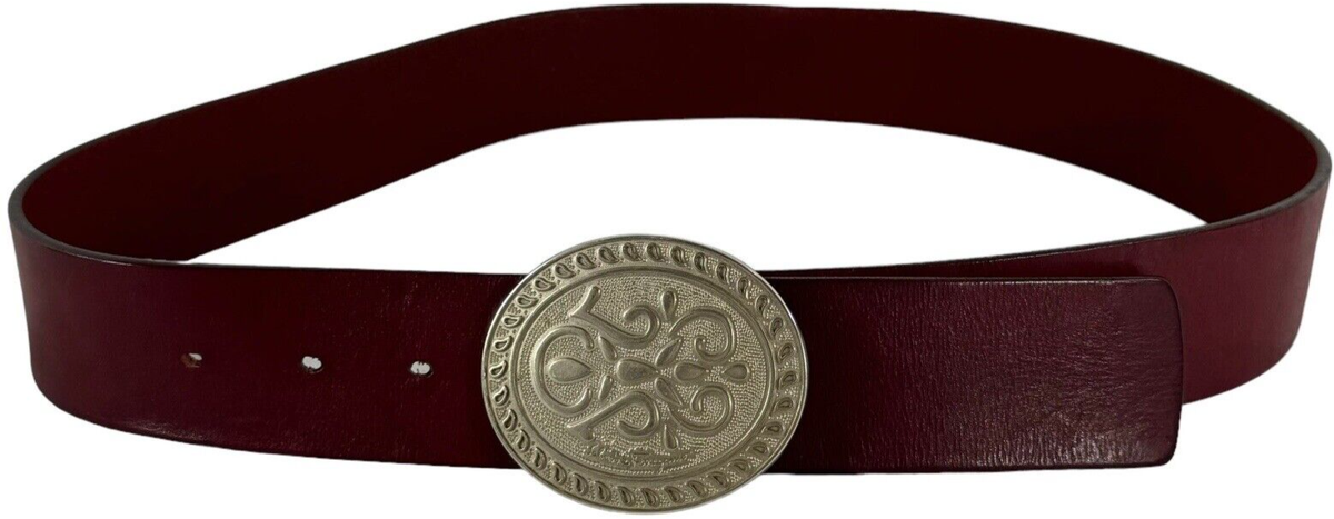 SALVATORE FERRAGAMO Burgundy Leather Medallion Buckle Women  display picture 3