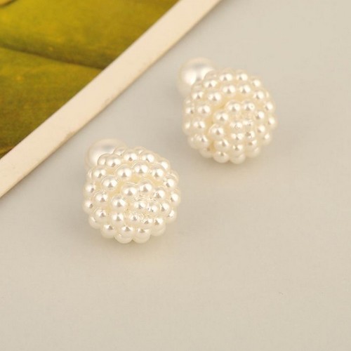 Doppelseitige Kugel Ohrringe Perle Doppel Earring Ohrstecker - Bild 2 von 3