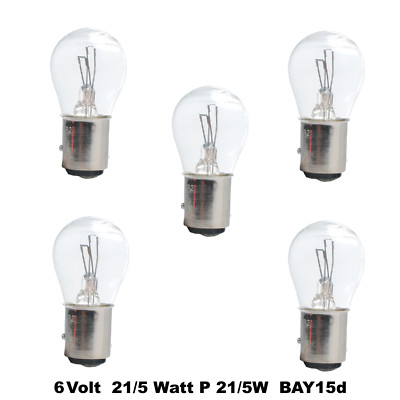 5x 6V 21/5W BAY15d P21/5W Glühlampe Glühbirne Lampe  B614w