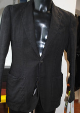 SANTANIELLO SARTORIALE ABITO TESSUTO  PURO LINO TG 46 550,00 CART. AB NERO