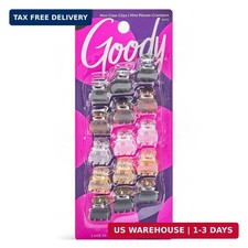 Goody SlideProof Classics Mini Claw Clips - 15 Ct, Assorted Neutrals, Hair Styli