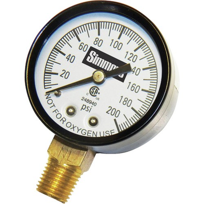 #ad Simmons 1 4 In. MPT Fitting 200 psi Pressure Gauge 1309 Simmons 1309 $16.16