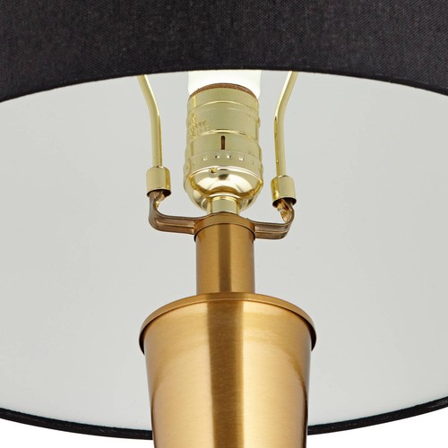 Wayne Modern Table Lamps 29 1/4" Tall Set of 2 Brass USB Black Shade for Bedroom - Bild 8 von 10