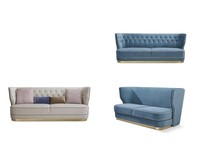 Design Luxus Couch 4 Sitzer Polster Sofa - Italienische Stil Wohnzimmer MöBel