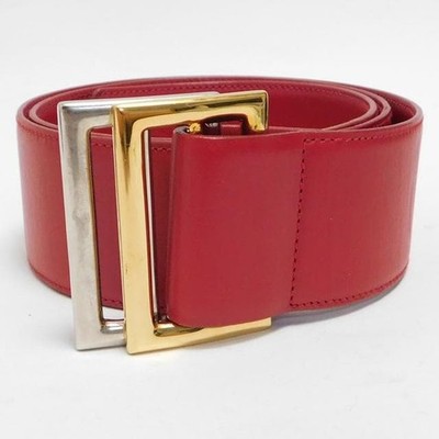 GUCCI ベルト 85-34 Gucci Leather Belt Red 85/34 Men's Waist 80-90cm Italy | eBay