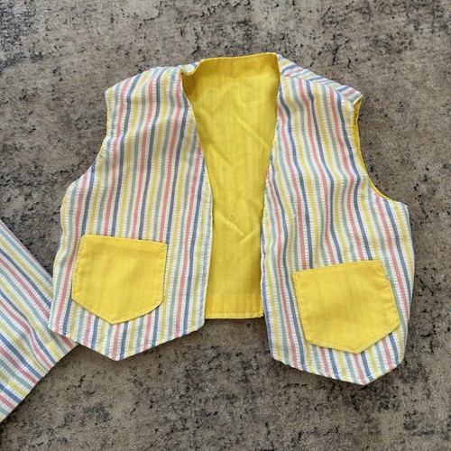 Vintage 90er gestreiftes Baby Outfit Shorts Weste Knopfleiste Hemd Handarbeit - Bild 10 von 14