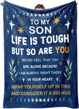 Blanket Gifts for Son, Christmas, Birthday Gifts for Sons Adult, Teen Boys, Grad
