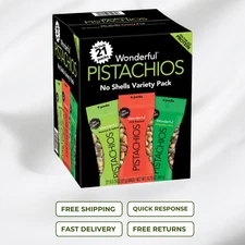 Wonderful Pistachios Variety Pack 0.75 oz 21 pk Free Shipping