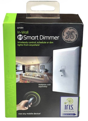 #ad GE In Wall Smart Dimmer Switch Z Wave 12729 Works With Any Device NEW Open Box $19.95