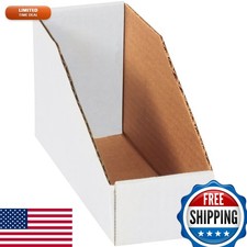 BOX USA Cardboard Storage Bins 3"x9"x4.5" White Pack of 50