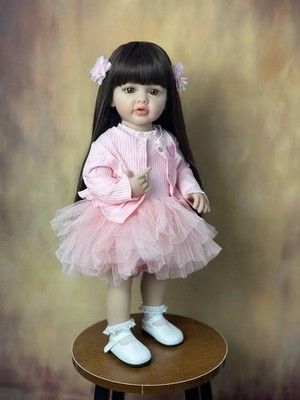 Vollweiche Silikon Reborn Baby Lebensechte Mädchen Puppe 55 cm 22 Zoll Realistisches Spielzeug