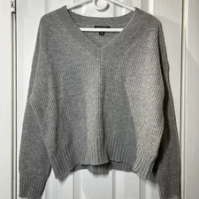 Saks Fifth Avenue Cashmere Pullover Sweater Gray Size Small