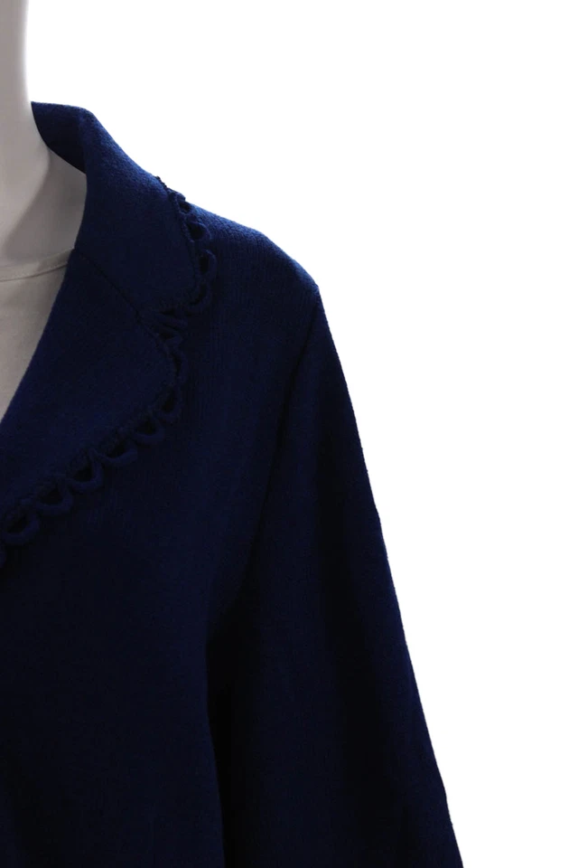 Traje falda abotonada mujer colección St. John azul lana talla 14 Foto 3 de 4