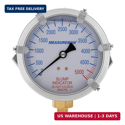 #ad Concrete Pump Slump Indicator Gauge 4 Inch Dial 0 5000 PSI with 5 Adjustabl... $46.99
