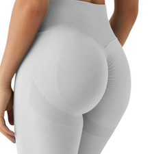 Scrunch Butt Side Ribbed High Waist Butt Lifting Workout Leggings Sz Small