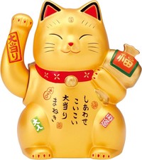 Japan Beckoning Waving Lucky Cat Electric Arm Moving Maneki Neko New