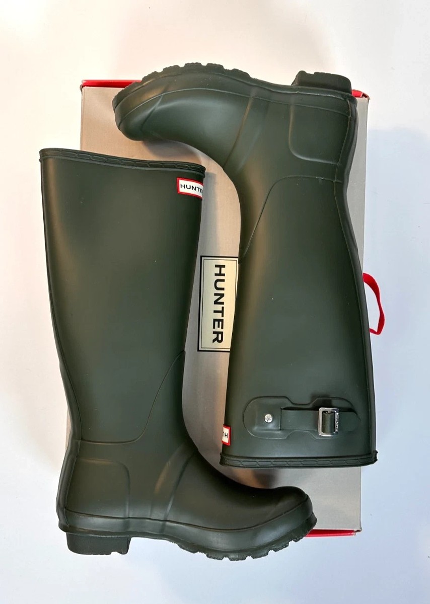 Womens Hunter Original Tall Rain Boots Dark Olive Size 8 New in