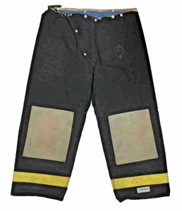 42x29 Lion Black Firefighter Turnout Pants w/ Yellow Reflective Tape P1481