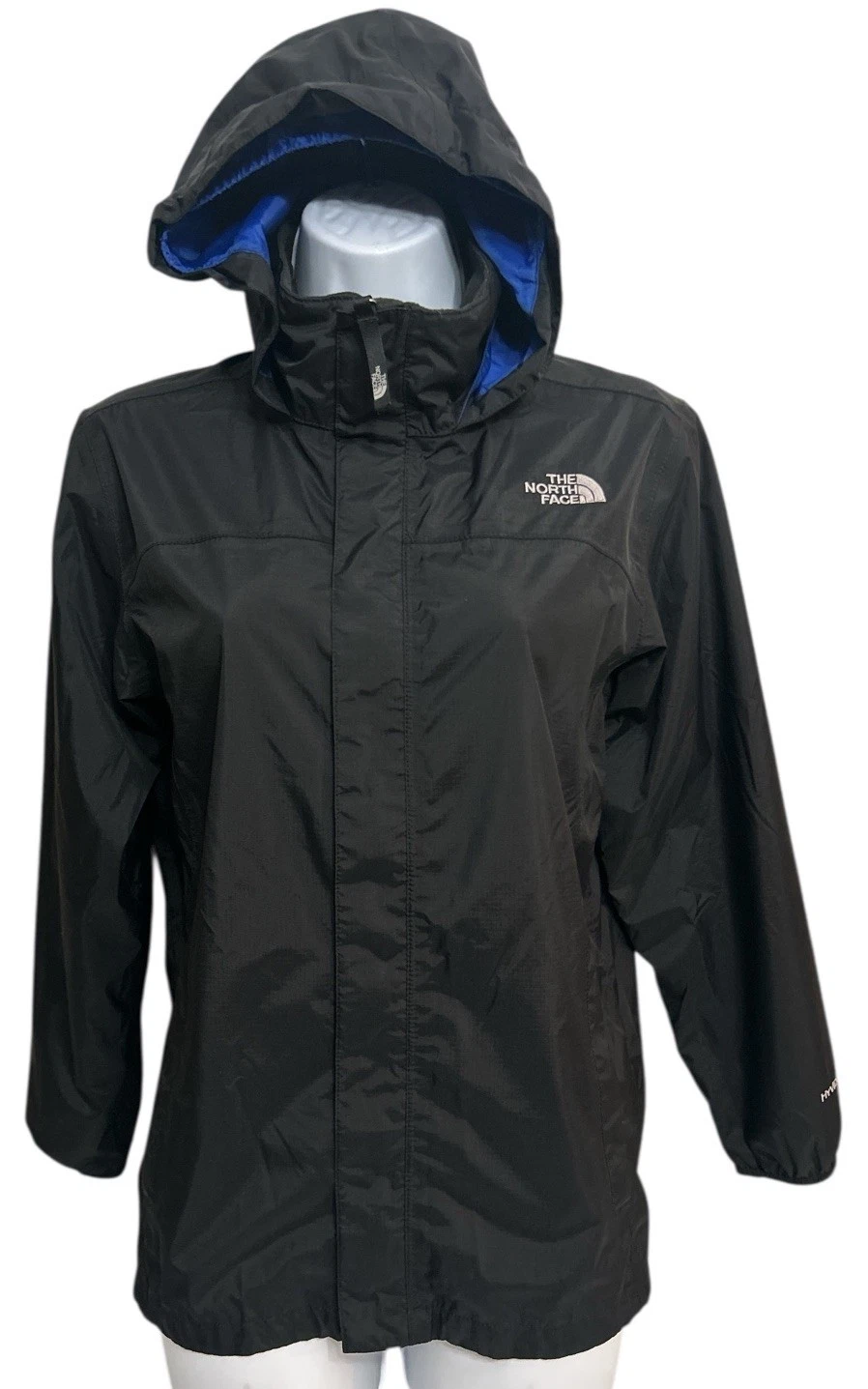 The North Face Windbreaker Jacket Boys Sz 14/16 Hooded Full Zip Nylon Polyester