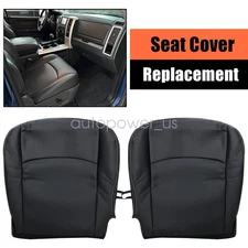 For 2009-2012 Dodge Ram 1500 2500 Driver & Passenger Bottom Leather Seat Cover