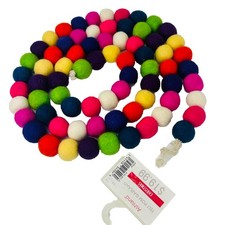 Pom Pom Garland 100 Wool Felt 6ft primary colors