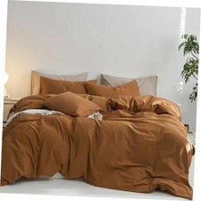 100 Washed Cotton Duvet Cover Set Queen Size Soft Thick Bedding Ultra Soft