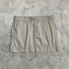 Gap Y2K Womens Khaki Mini Skirt Size 8 Cotton Preppy Neutral Basics 2000s