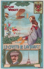 VALERIO MELLONE - Artista - Aviation Biplan Wright Le Comte de Lambert Postcard