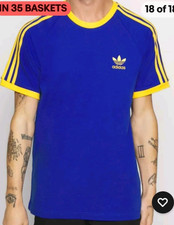 MEN'S ADIDAS ORIGINALS TEE  SHORT SLEEVE THREE STRIPE CREW NECK T-SHIRT  XL,L