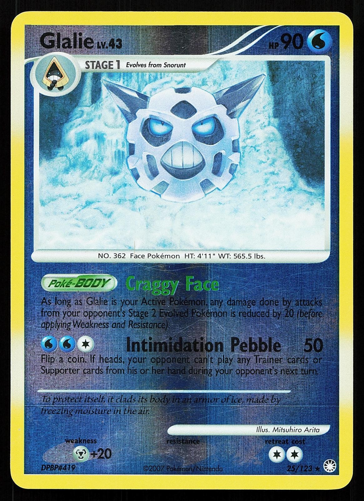 Glalie 25/123 Reverse Holo Rare Mysterious Treasures Pokemon Card