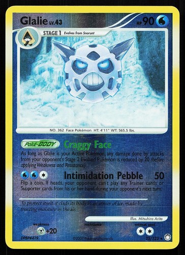 Glalie 25/123 Reverse Holo Rare Mysterious Treasures Pokemon Card