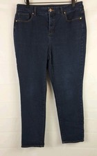 CHICO'S THE SO SLIMMING GIRLFRIEND BLUE ANKLE JEANS CHICO'S SIZE 1 SIZE 8-10