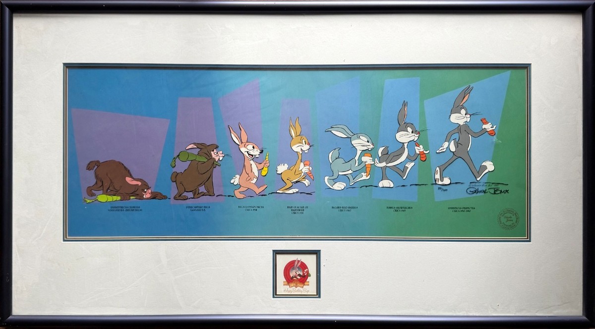 Evolution Bugs Bunny Chuck Jones SIGNED Lt Ed Cel 750 Looney Tunes
