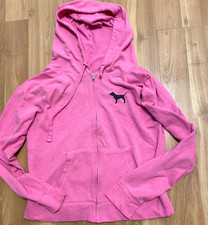 WOMENS VICTORIA'S SECRET LOVE PINK ZIPUP HOODIE SWEATSHIRT JACKET SIZE L LARGE