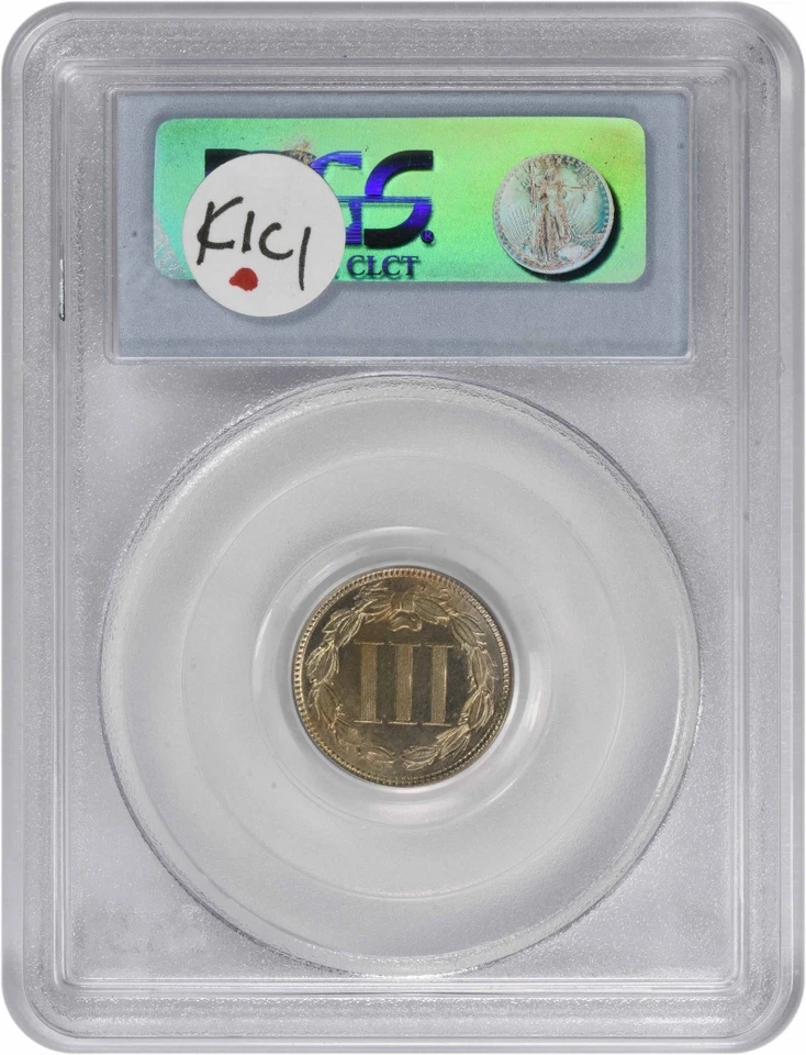 1865 Three Cent Nickel MS65 PCGS - Image 2 of 2