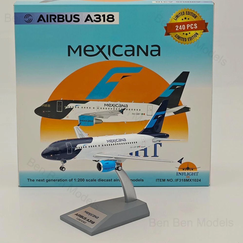 1:200 Mexicana Airbus A318 / XA-UBY / IF318MX1024 / INFLIGHT 200 /Aircraft Model - Image 2 of 4