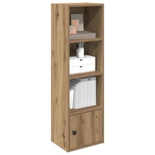 Image of WALPLUS Bookcase Artisan Oak 31x24x102cm Compact Storage Shelf Unit
