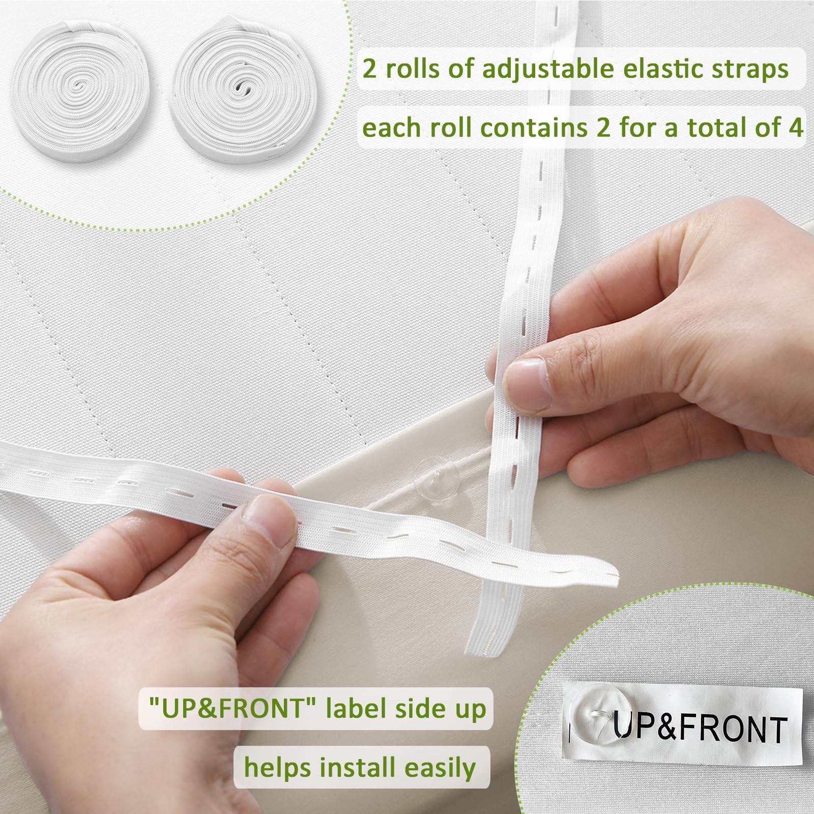 4-9 Inches Box Spring Cover Queen Size Taupe with Stretchy Fabric Bed Frame Cove