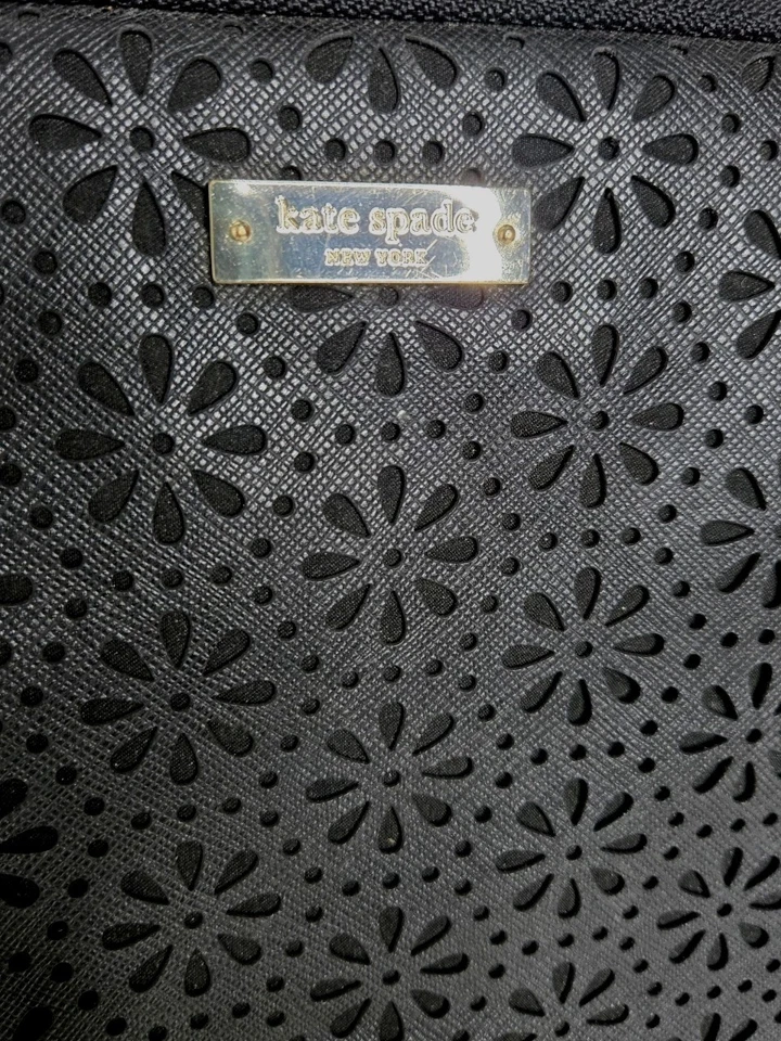 Kate Spade New York Perforated Daisy Cut Out Tablet Sleeve Case 13" Black - Image 2 of 4