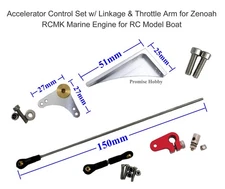 Accelerator Control Set w/ Linkage & Arm for Zenoah RCMK Marine Engine RC Boat