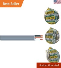 12/2 UF B Wire with Ground, 100 ft, Gray Solid Copper Direct Burial Cable for...