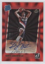 2021 Panini Donruss Holo Red Laser Signatures 46/49 Greg Brown III #245 Auto 6u3