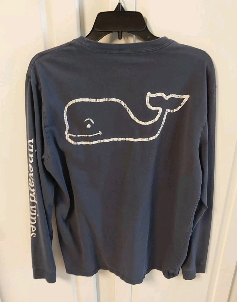 Camiseta Blazer Azul Elastizado Vineyard Vines Para Hombre Mediana M Manga Larga Bolsillo Foto 4 de 4