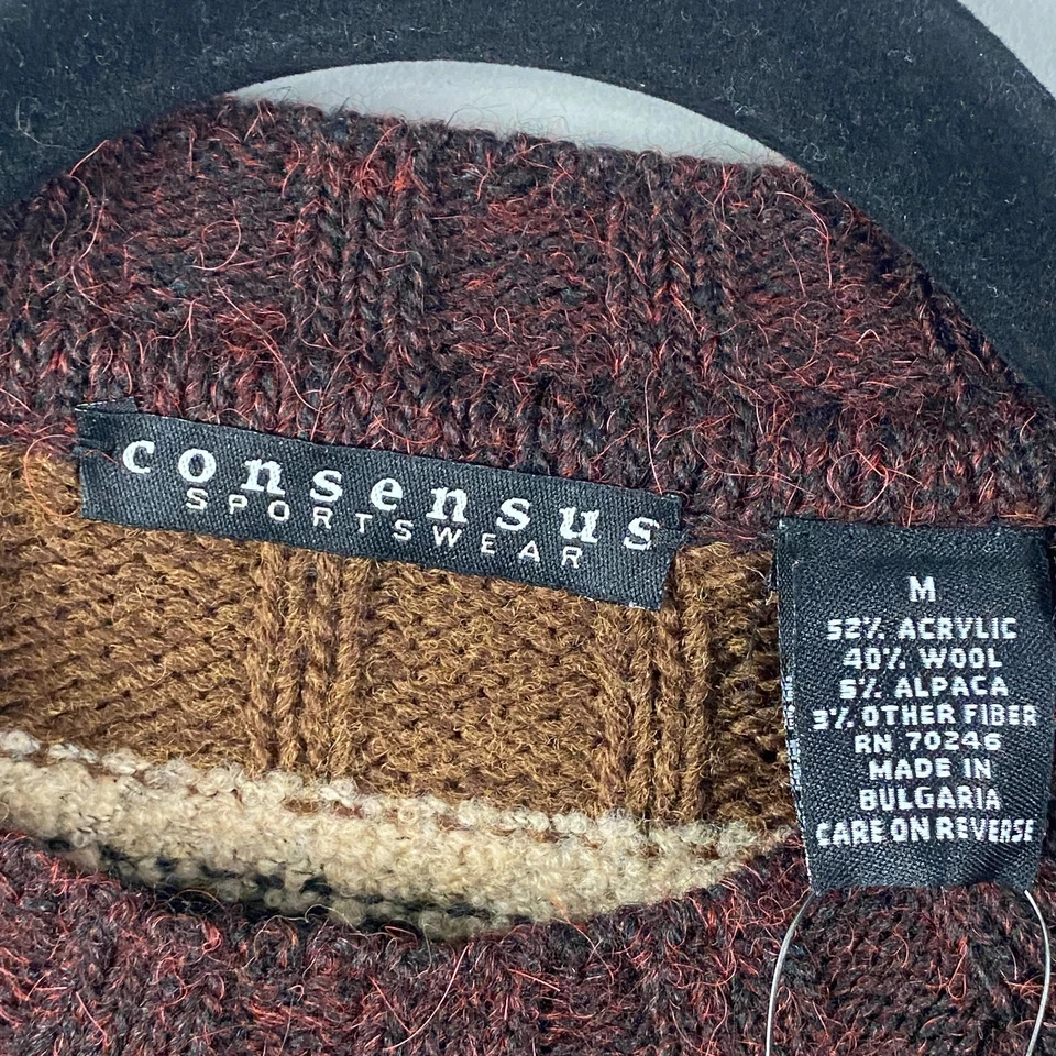 Suéter Pullover Vintage Consensus Grandpa Para Hombres M Óxido Acrílico Lana Alpaca Foto 4 de 4