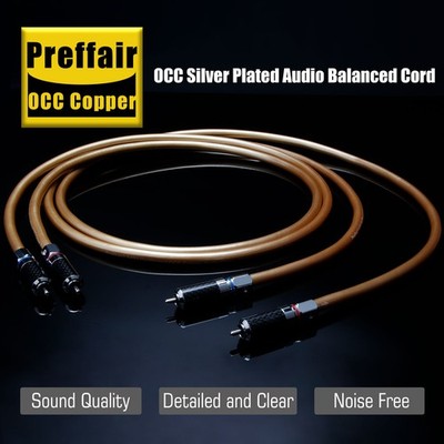 Pair HiFi OCC Pure Copper Cord XLR/RCA Male Audio Signal Interconnect Cable