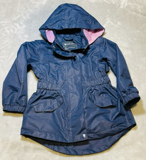 Mountain Warehouse Girls 3/4 Waterproof Rain Coat Jacket Removable Hood Pockets
